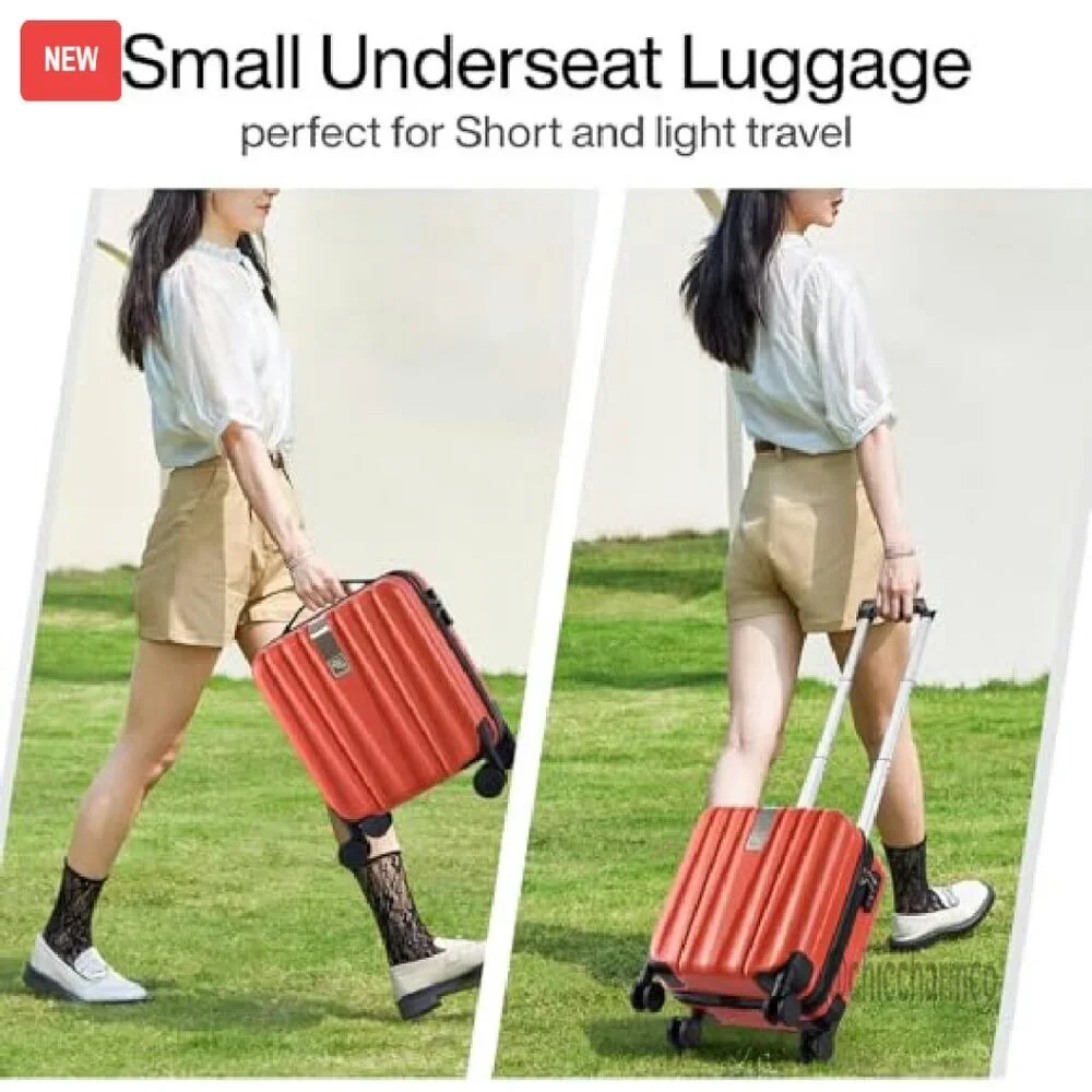 14-Inch Underseat Carry-On Hard Shell Luggage with Spinner Wheels